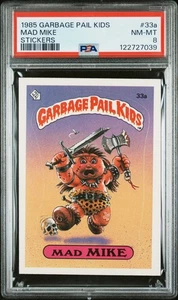 1985 Garbage Pail Kids #33a Mad Mike Matte back Series 1 OS1 PSA 8 - Picture 1 of 2