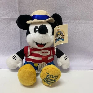 Disney Parks Mickey Mouse Bean Bag Plush 2000 Disneyana Convention Day Toy Tags - Picture 1 of 7