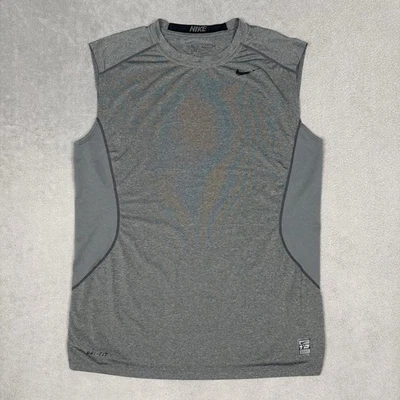Nike Pro Combat Compression Tank Top Mens Large Gray Dri FIT Fitted Athletic - Image 1 of 4