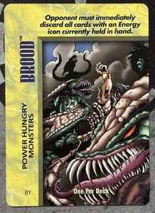 Fleer 1996 OverPower Marvel - BROOD - Power Hungry Monsters Card IQ Rare OPD - Picture 1 of 3