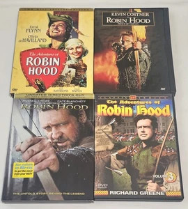 The Adventures of Robin Hood, Prince Of Thieves... Errol Flynn, Crowe DVD Lot - Imagen 1 de 5