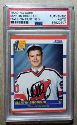 Martin Brodeur Signed 1990-91 Score Rookie Autograph PSA/DNA Certified Auto RC - Image 1 of 2