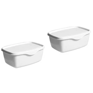 Juego de 2 cajas cuadradas de plástico toallitas para bebé estuche contenedor pañuelo húmedo - Imagen 1 de 12