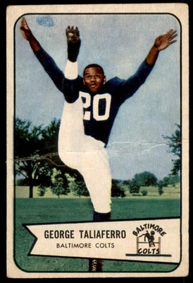 1954 Bowman #50 GEORGE TALIAFERRO  Baltimore Colts  VG (Creased) - Image 1 of 2