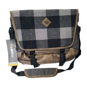 Solo New York Urban Nomad Laptop Tablet Shoulder Bag Buffalo Plaid Check NEW - Picture 1 of 9