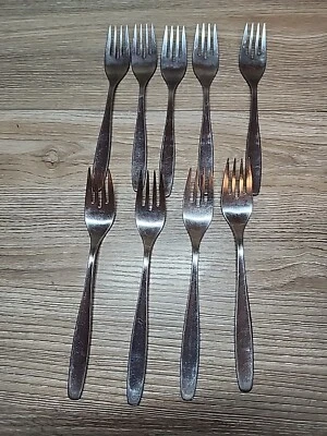9 x WMF Cromargan ALPHA Stainless SPAIN Satin Flatware Salad Fork 7" Forks - Image 1 of 4