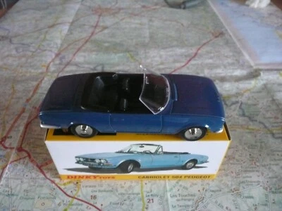 PEUGEOT 504 Cabriolet Bleue  DINKY ATLAS réf 1423 1/43 en boite - Photo 1/2