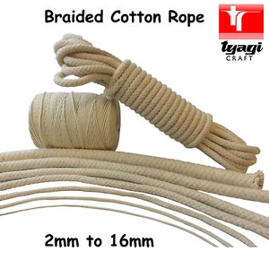 Bolso trenzado 100 % algodón cuerda cable faja mango cuerda calidad mercería fuerte - Imagen 1 de 11