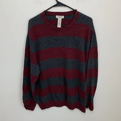 Dockers Men XL Cotton Blend Round  Neck Full Zip Striped Sweater Warm Speckled - Image 1 of 4