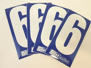  Kart 4 x Blanco Número 6 sobre Fondo Azul - Envío Gratuito - MSA Legal-Rotax - Imagen 1 de 4