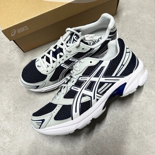 ASICS GEL 1130 GRIGIO NAVY BIANCO BLU UK 9 5 US 10 5 EU 44 5 SCARPE DA GINNASTICA UOMO KAYANO