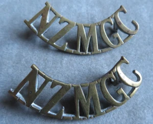Pr. WWI NZ Machine Gun Corps Shoulder Titles by Gaunt. - Picture 1 of 2
