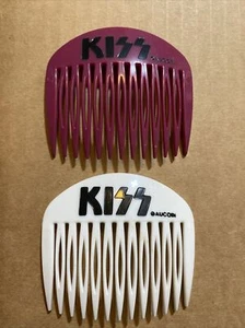 2-AUCOIN KISS COMBS BY LADY JANE BLACK W/ RED & WHITE W/ BLACK - Picture 1 of 4