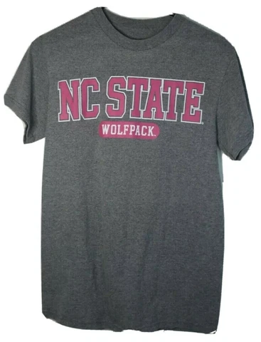 NC State Wolfpack Women's Size Small Gray Shirt Spell Out Short Sleeve Cover