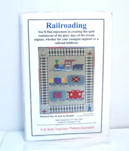 Railroading Wall Hanging Pattern Quilt Applique Hahn Enterprises 40" X 50" Uncut - Picture 1 of 2