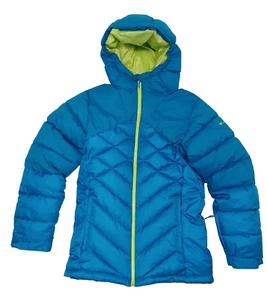$120 COLUMBIA L  (14/16) Jacket Girls Winter Powder Quilted Puffer Blue - Picture 1 of 5