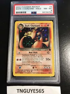 2000 Team Rocket Holo Dark Charizard #4 PSA 8 NM-MINT Pokémon WOTC New - Picture 1 of 4