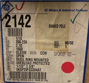 2142  GE 1/10 HP 208-230V 1550 RPM 5KSP29FG320AT - Picture 1 of 1