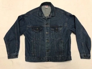 Patriotic Blue Denim Eagle Trucker Jacket Size Medium J15 - Picture 1 of 7