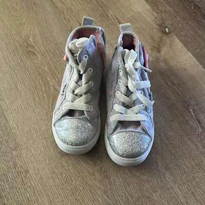 Disney Minnie Mouse Toddler Girls Light-Up High Top SilverPink Sneakers Size 12 - Image 1 of 4