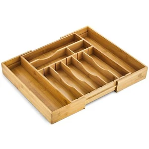 Deep Bamboo Drawer Organizer “ Expandable Utensil And Silverware Tray For Kitche - Picture 1 of 8