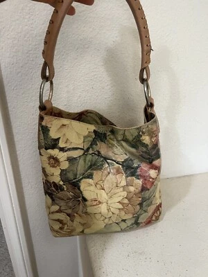 Bolso de Hombro MAURIZIO TAIUTU Italia Cuero Floral Bohemio Artístico Romántico Foto 1 de 4