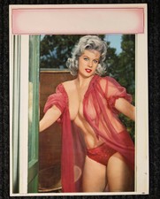  Nice LARGE Original 1950's PIN UP Calendar Top 16" X 12" "Silver Charm" 8937