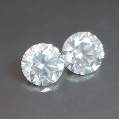 0.72cts Round Pair Untreated White H I Color Natural Earth Mined Loose Diamonds - Image 1 of 3