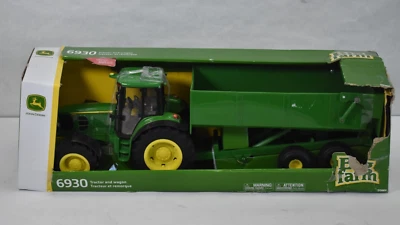 John Deere Big Farm 2 Piece Tractor Wagon Vehicle Play Toy 1:16 Scale Kids - Image 1 of 4