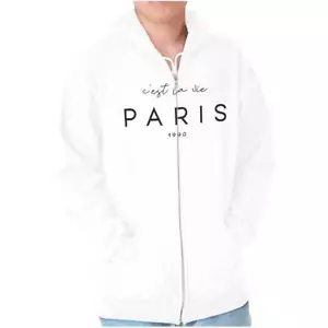 Cute Fashion C'est La Vie Paris France 1990 Sweatshirt Zip Up Hoodie Men Women - Picture 1 of 7