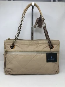 LANVIN Crossbody Amalia Large calfskin Lamb Beige Shoulder Bag - Picture 1 of 12