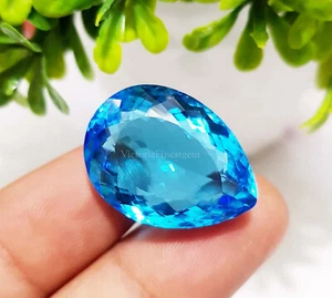 Piedra preciosa suelta con forma de pera de topacio azul de 32,45 quilates - Imagen 1 de 7