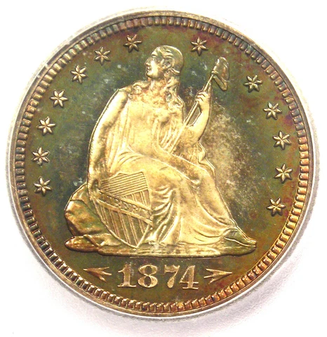 1874 Arrows PROOF Seated Liberty Quarter 25C Coin - ICG PR66 - $8,310 Value! Cover