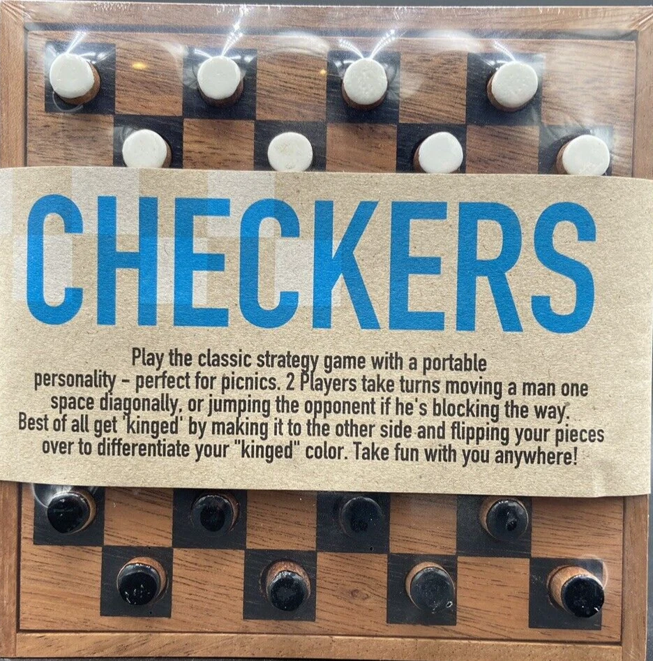 New Siam Mandalay Wooden Checker Game Mini Travel Board Hand Crafted In Thailand - Image 1 of 4