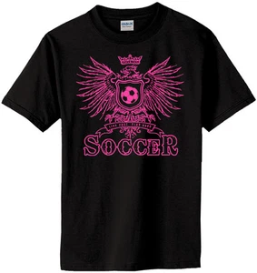 Girls Soccer Play Hard T-Shirt Jersey Short or Long Sleeve New Youth or Adult - Picture 1 of 2