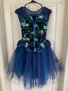 Dance Costume Weissman LC Large Child Blue Ballet Sequin With Headband - Picture 1 of 4