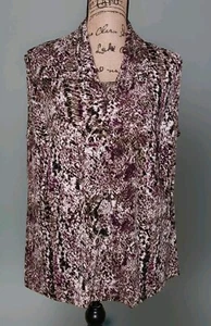 Jones NY Studio - Abstract Snakeskin Print Sleeveless Blouse - Women's Size 14W - Picture 1 of 3