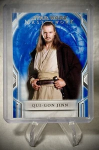 2018 Topps Star Wars Masterwork - QUI-GON JINN - Blue Parallel Card #4 - Picture 1 of 5