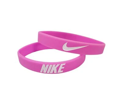 Pulsera deportiva Nike fucsia y blanca pulsera de silicona para adultos talla única Foto 1 de 4