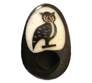 Mini Pipa para Fumar Búho Tagua Hecha a Mano Natural Tallada Espíritu Animal Arte - Imagen 1 de 2