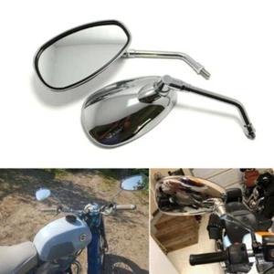 Chrome Motorcycle Rearview Side Mirrors Universal For ATV Scooter Honda Yamaha - Picture 1 of 12