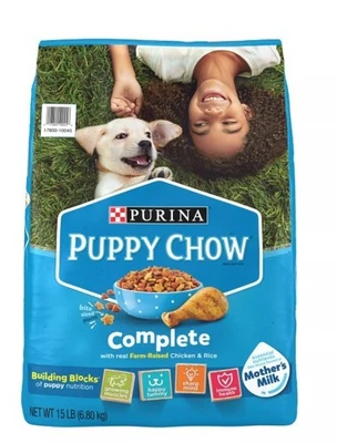 Comida seca para cachorros Purina Puppy Chow para perros, con pollo real criado en granja, bolsa de 15 lb Foto 1 de 2