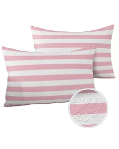 Lumbar Throw Pillow Covers 12x20 Outdoor Waterproof Pillow Covers for Patio F... - Picture 1 of 7