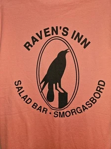 Vintage Ravens Inn Smorgasbord Pennsylvania Large Mens Pink Single Stich Tshirt  - Picture 1 of 11
