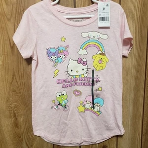 NWT Pink Hello Kitty & Friends by Sanrio Sparkly Graphic Tee Shirt Med - Picture 1 of 6
