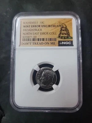 Broadstruck Error Dime Off Center Roosevelt 10c 2005 P Genuine Mint Broad Strike - Image 1 of 2