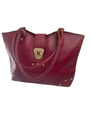 Bolso de Hombro Cartera Etienne Aigner Cuero Rojo Tono Dorado Herrajes De Colección Foto 1 de 4