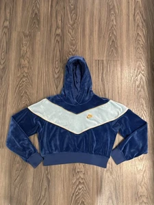 Vintage Nike Heritage Velour Crop Hoodie Women’s Small Gold Logo Training Casual - Picture 1 of 8