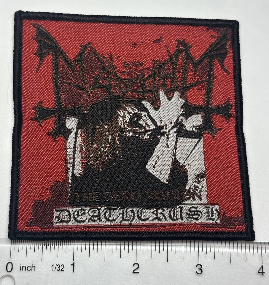 mayhem deathcrush Dead Version Black Border Woven Patch  - Image 1 of 1