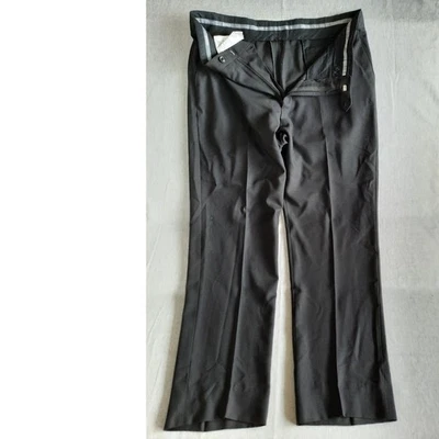 Armani Collezioni Hombres 44/Grande Vestido Formal Plisado Elastizado Pantalones Negro Lana Pura Foto 1 de 4